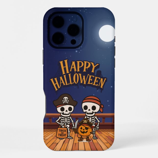niedlich, Skelette und KürbisHalloween iPhone 16 Pro Max Hülle (Rückseite)