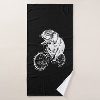 Niedlich Sketch Guinea Schweinchen Fahrrad | Niedl Badehandtuch