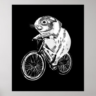 Niedlich Sketch Guinea Schweinchen Fahrrad Niedl Poster