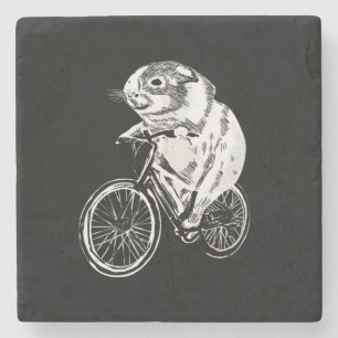 Niedlich Sketch Guinea Schweinchen Fahrrad Niedl Steinuntersetzer