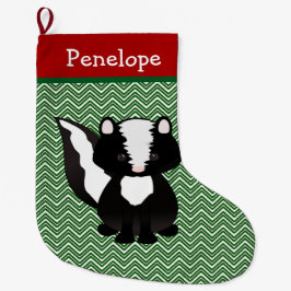 Niedlich Skunk Personalisiert Großer Weihnachtsstrumpf