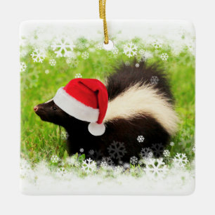 Niedlich Skunk Weihnachtsfeiertag Keramikornament