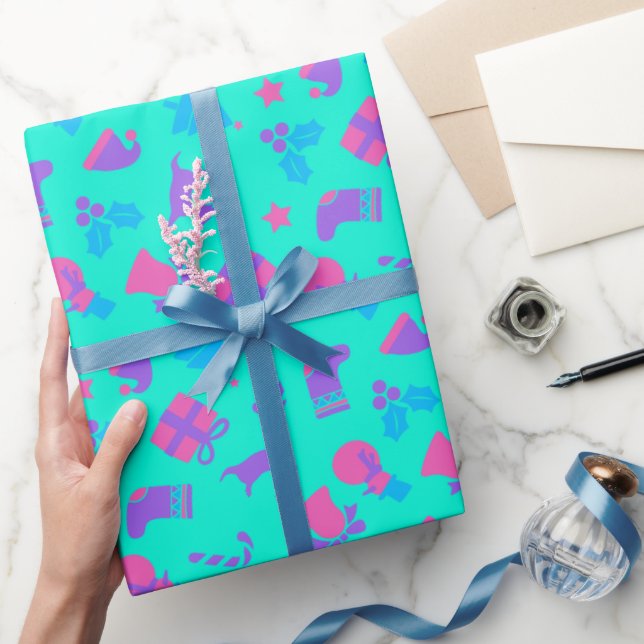 Niedlich Sky Blue Weihnachtspapier Geschenkpapier (Schenken)