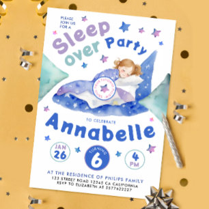 Niedlich Sleepover Geburtstag Pajamas Party Wasser Einladung