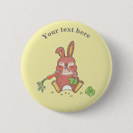 Niedlich Sleepy Bunny Rabbit Yellow Button