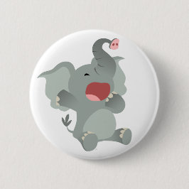 Niedlich Sleepy Cartoon Elephant Button Abzeichen