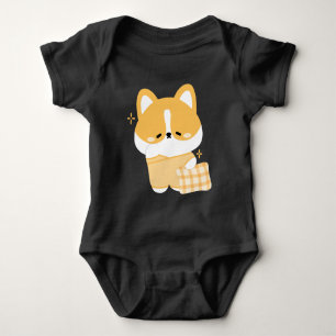 Niedlich Sleepy Corgi Baby Strampler