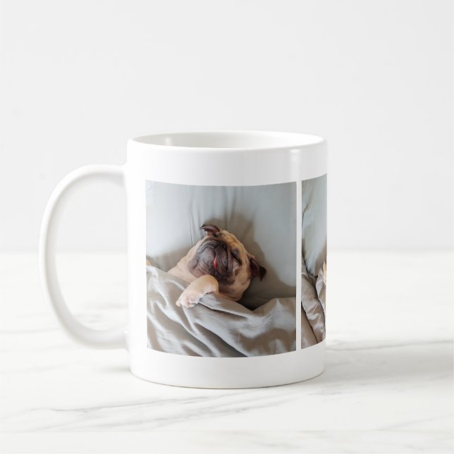 Niedlich Sleepy Dog Lover's Foto Collage Tasse (Links)