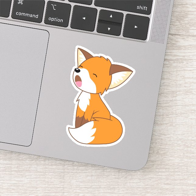 Niedlich Sleepy Little Fox Aufkleber (Detail)