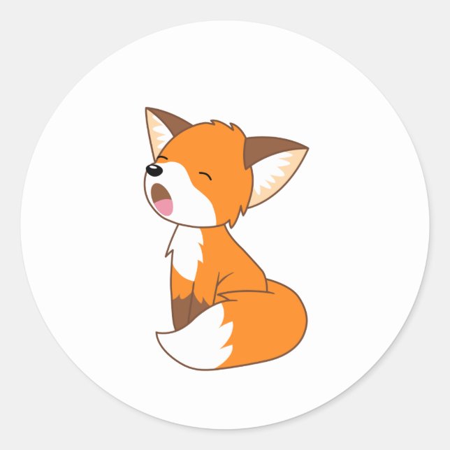 Niedlich Sleepy Little Fox Runder Aufkleber (Vorderseite)