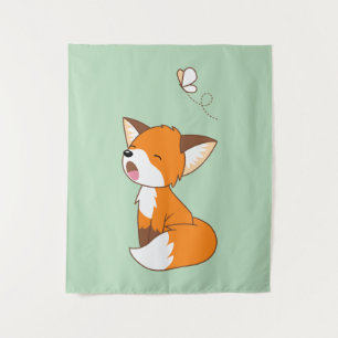 Niedlich Sleepy Little Fox Wandteppich