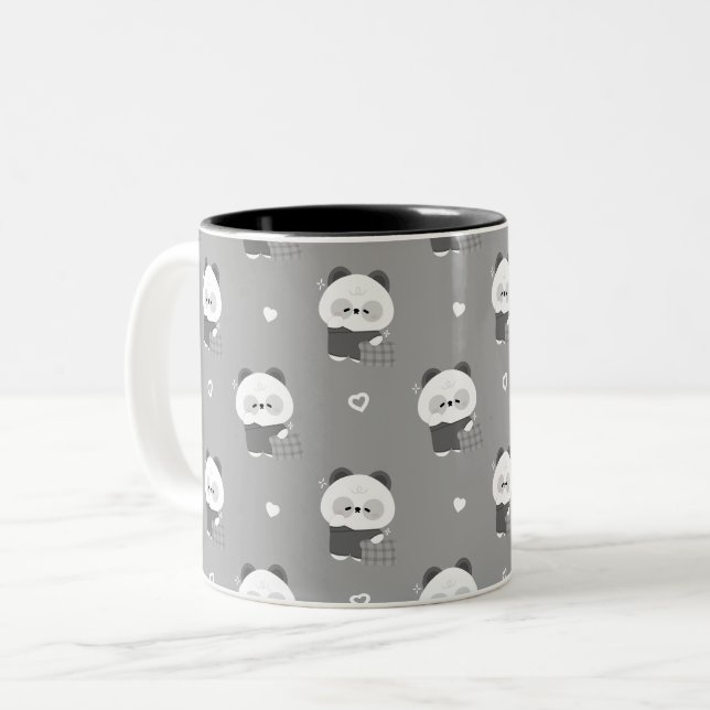 Niedlich Sleepy Panda Zweifarbige Tasse (Vorderseite Links)