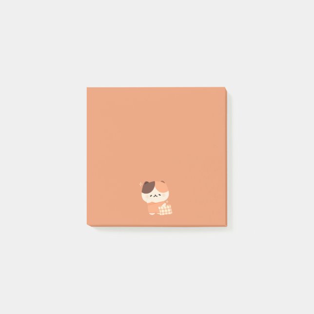Niedlich Sleepy Tortie Cat Post-it Klebezettel (Vorderseite)