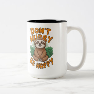 Niedlich Sloth 'Beeil dich nicht, wenn du glücklic Zweifarbige Tasse