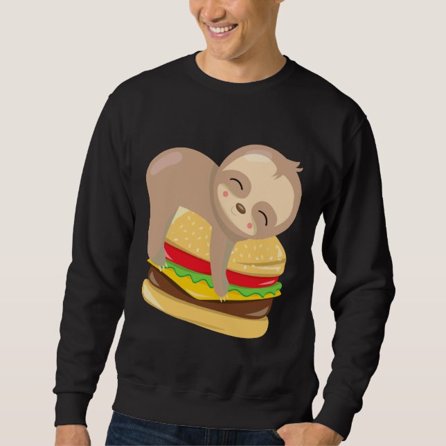 Niedlich Sloth Burger Sweatshirt (Vorderseite)
