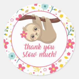 Niedlich Sloth Danke, dass Sie Stickers Spring Flo