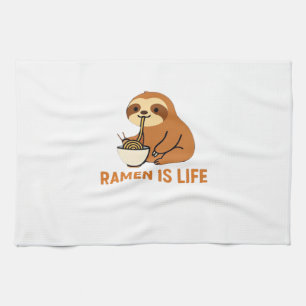 Niedlich Sloth Eating Ramen � Funny Noodle Lover D Geschirrtuch