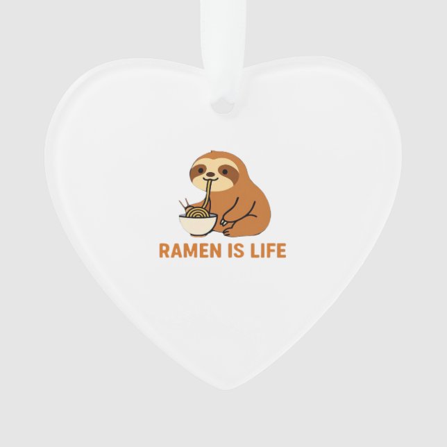 Niedlich Sloth Eating Ramen � Funny Noodle Lover D Ornament (Vorderseite)