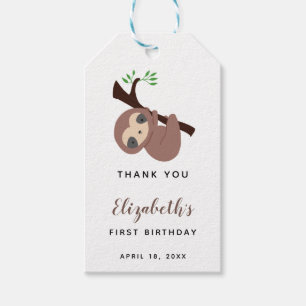 Niedlich Sloth First Birthday Adorable Animal Kawa Geschenkanhänger