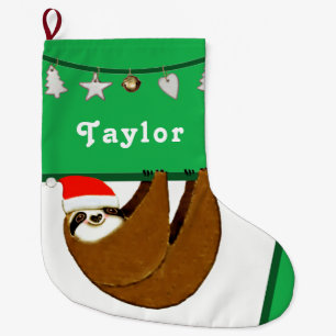 Niedlich Sloth Großer Weihnachtsstrumpf
