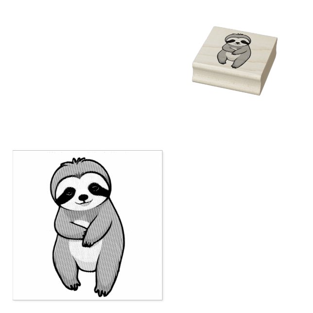 Niedlich Sloth Gummistempel (Stempel)