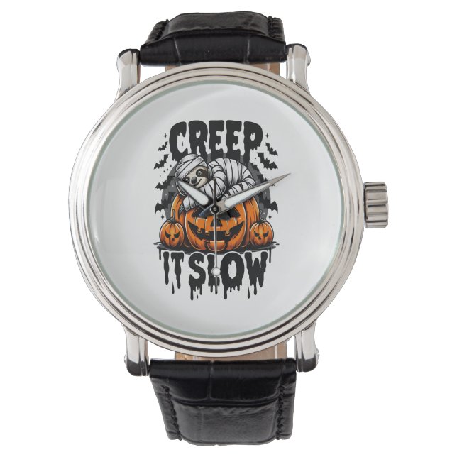 Niedlich Sloth Happy Halloween Armbanduhr (Vorderseite)
