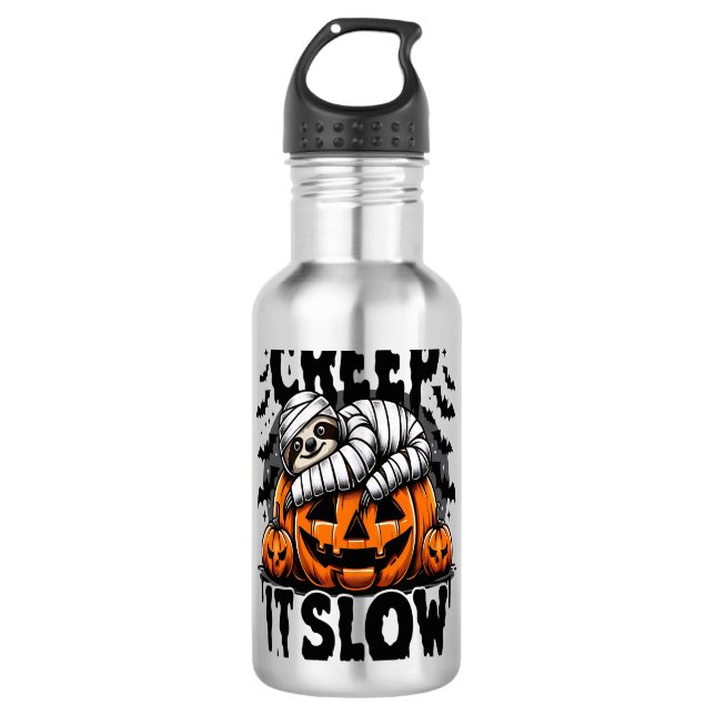 Niedlich Sloth Happy Halloween Edelstahlflasche (Vorderseite)