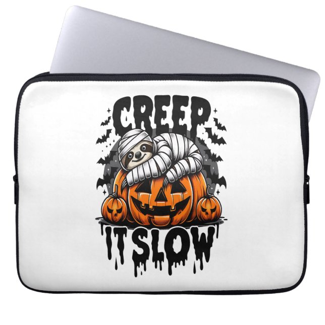 Niedlich Sloth Happy Halloween Laptopschutzhülle (Vorderseite)