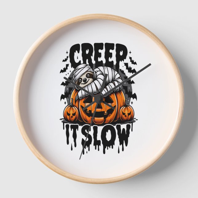 Niedlich Sloth Happy Halloween Uhr (Vorderseite)