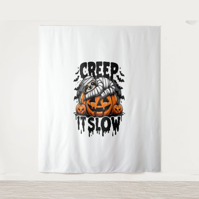 Niedlich Sloth Happy Halloween Wandteppich (Vorderseite)