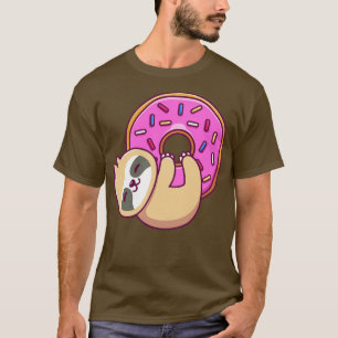 Niedlich Sloth Hug Big Doughnut T-Shirt