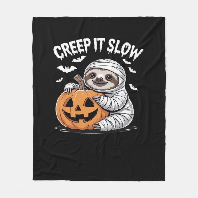 Niedlich Sloth Lovers Funny Halloween Pumpkin Esse Fleecedecke (Vorderseite)