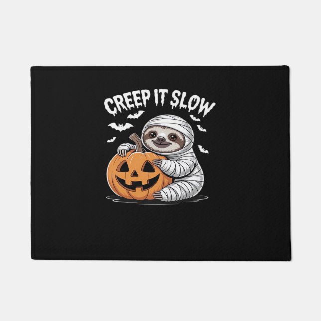 Niedlich Sloth Lovers Funny Halloween Pumpkin Esse Fußmatte (Vorderseite)
