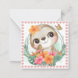 Niedlich Sloth Mitteilungskarte