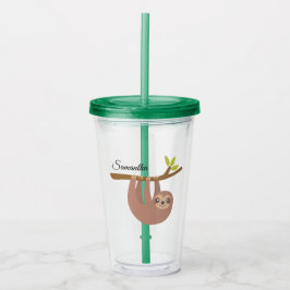Niedlich Sloth Personalisiert Acryltrinkbecher