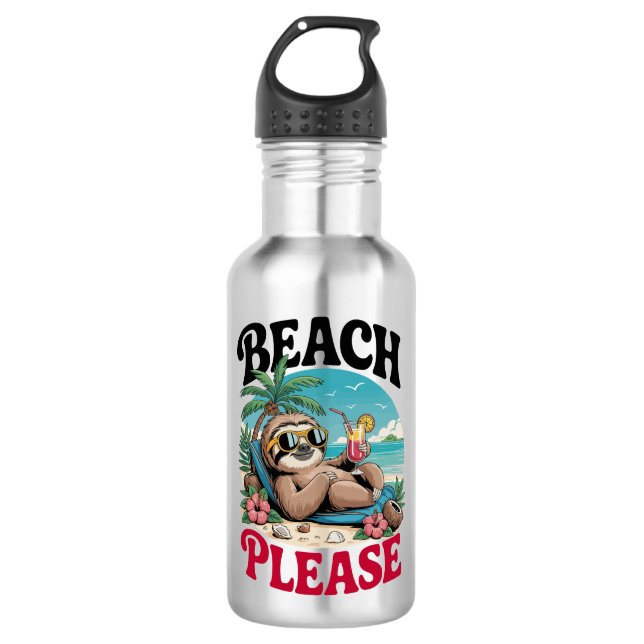 Niedlich Sloth Summertime Edelstahlflasche (Vorderseite)
