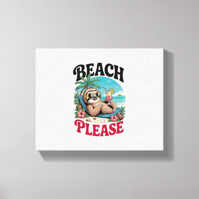 Niedlich Sloth Summertime Leinwanddruck (Vorderseite)