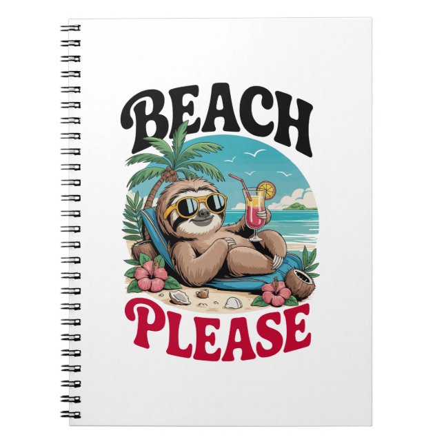 Niedlich Sloth Summertime Notizblock (Vorderseite)