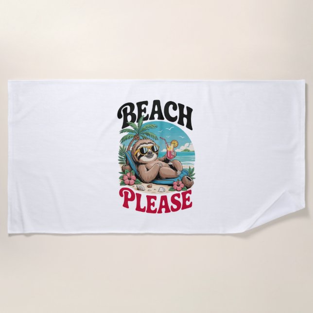 Niedlich Sloth Summertime Strandtuch (Vorderseite)