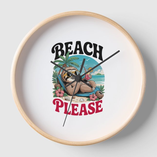 Niedlich Sloth Summertime Uhr (Vorderseite)