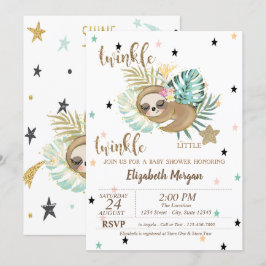 Niedlich Sloth Twinkle Little Star Baby Dusche Einladung