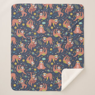 Niedlich Sloths Sherpa Blanket Sherpadecke