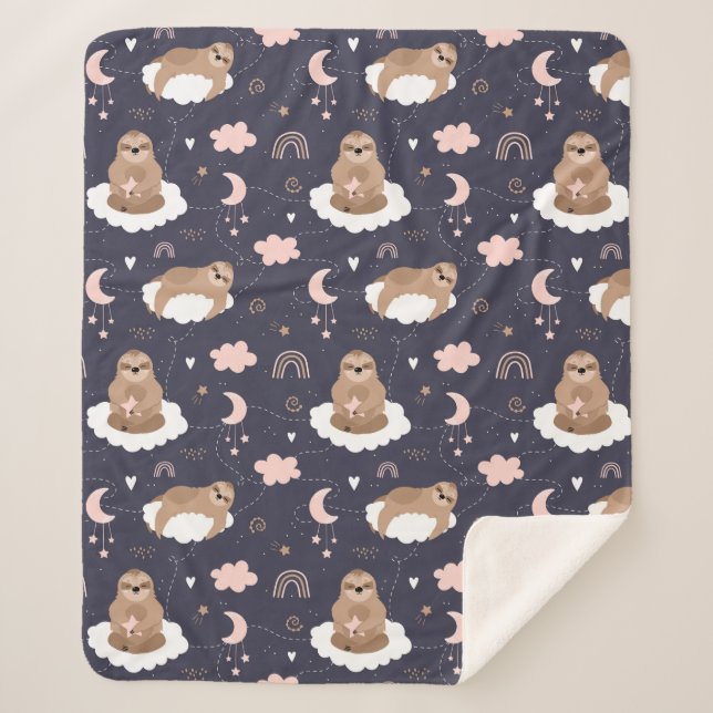 Niedlich Sloths Sherpa Blanket Sherpadecke (Vorderseite)