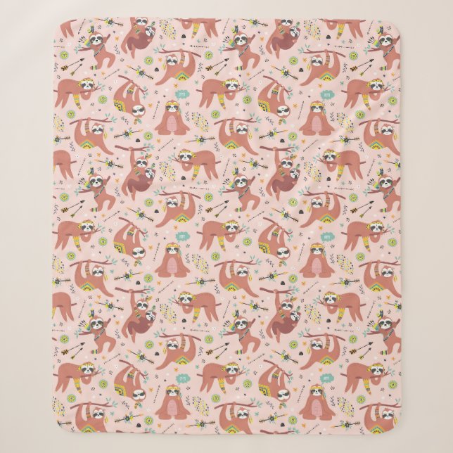 Niedlich Sloths Sherpa Blanket Sherpadecke (Vorderseite)