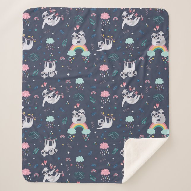 Niedlich Sloths Sherpa Blanket Sherpadecke (Vorderseite)