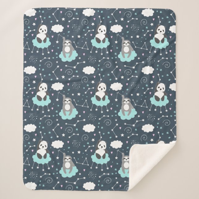 Niedlich Sloths Sherpa Blanket Sherpadecke (Vorderseite)