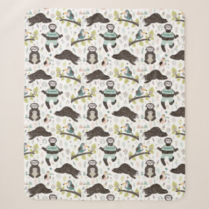 Niedlich Sloths Sherpa Blanket Sherpadecke