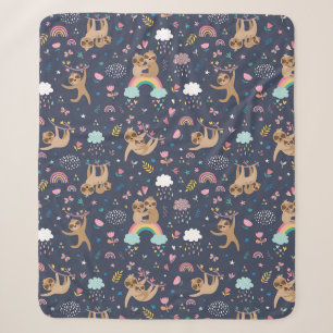 Niedlich Sloths Sherpa Blanket Sherpadecke