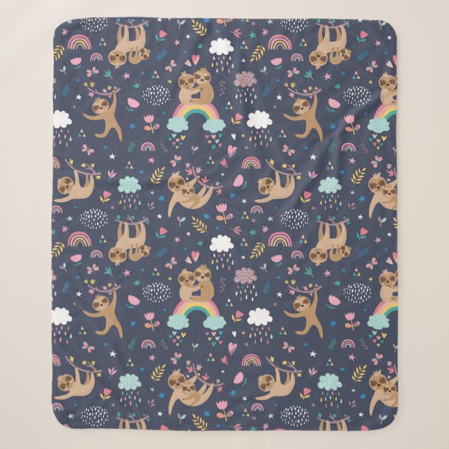 Niedlich Sloths Sherpa Blanket Sherpadecke (Vorderseite)