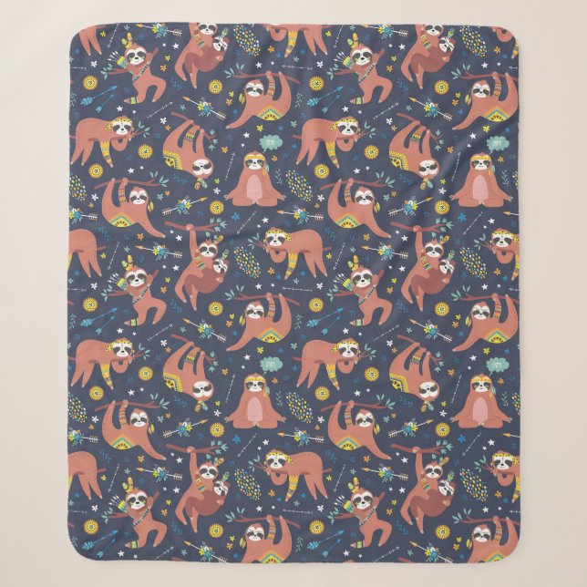 Niedlich Sloths Sherpa Blanket Sherpadecke (Vorderseite)